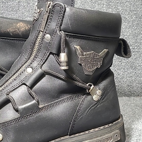 Harley Davidson Brake Light Mens Size 11.5 Motorcycle Boots Black Leather D91680 - Picture 12 of 16